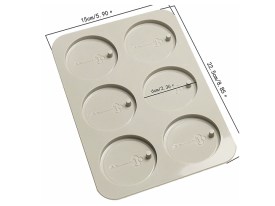 Molde silicona tag aromatico 6 circulos bajos 